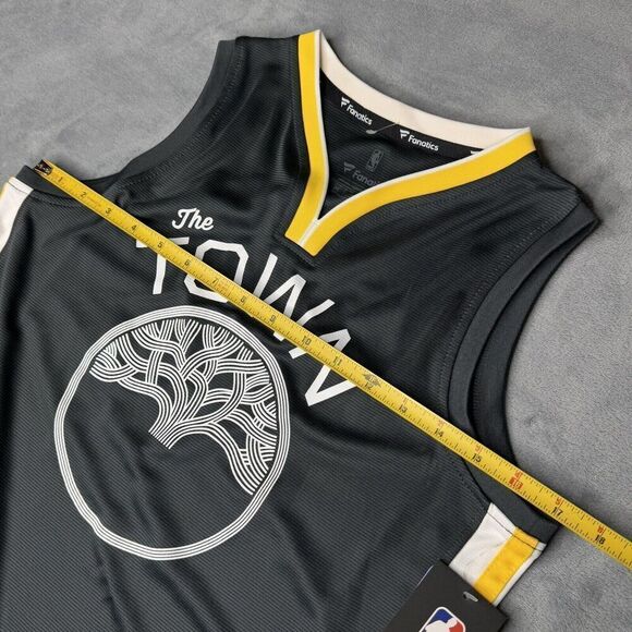 NBA Fanatics YOUTH Sz M 8-10 Golden State Warriors The Town Jersey Gray Yellow - Picture 10 of 10